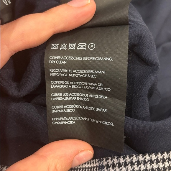 Club Monaco Plaid Belted Mini Skirt Grey Check Size 00 Work Office Preppy - Picture 4 of 8